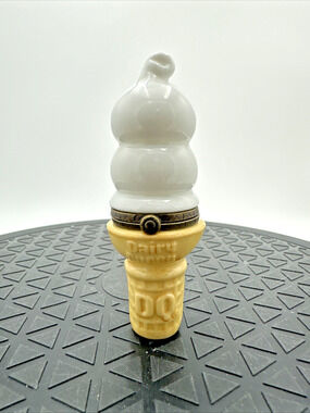 Vintage Dairy Queen PHB Porcelain Hinged-Box, Trinket, Ice Cream Cone Figurine